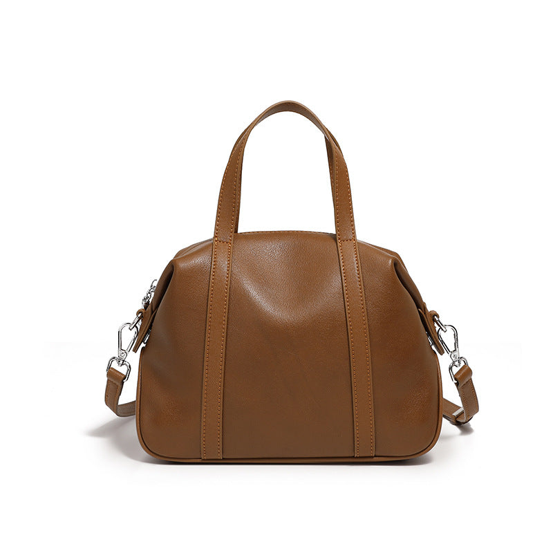 Women's High-grade Niche Leather Boston Pillow Portable Crossbody Bags