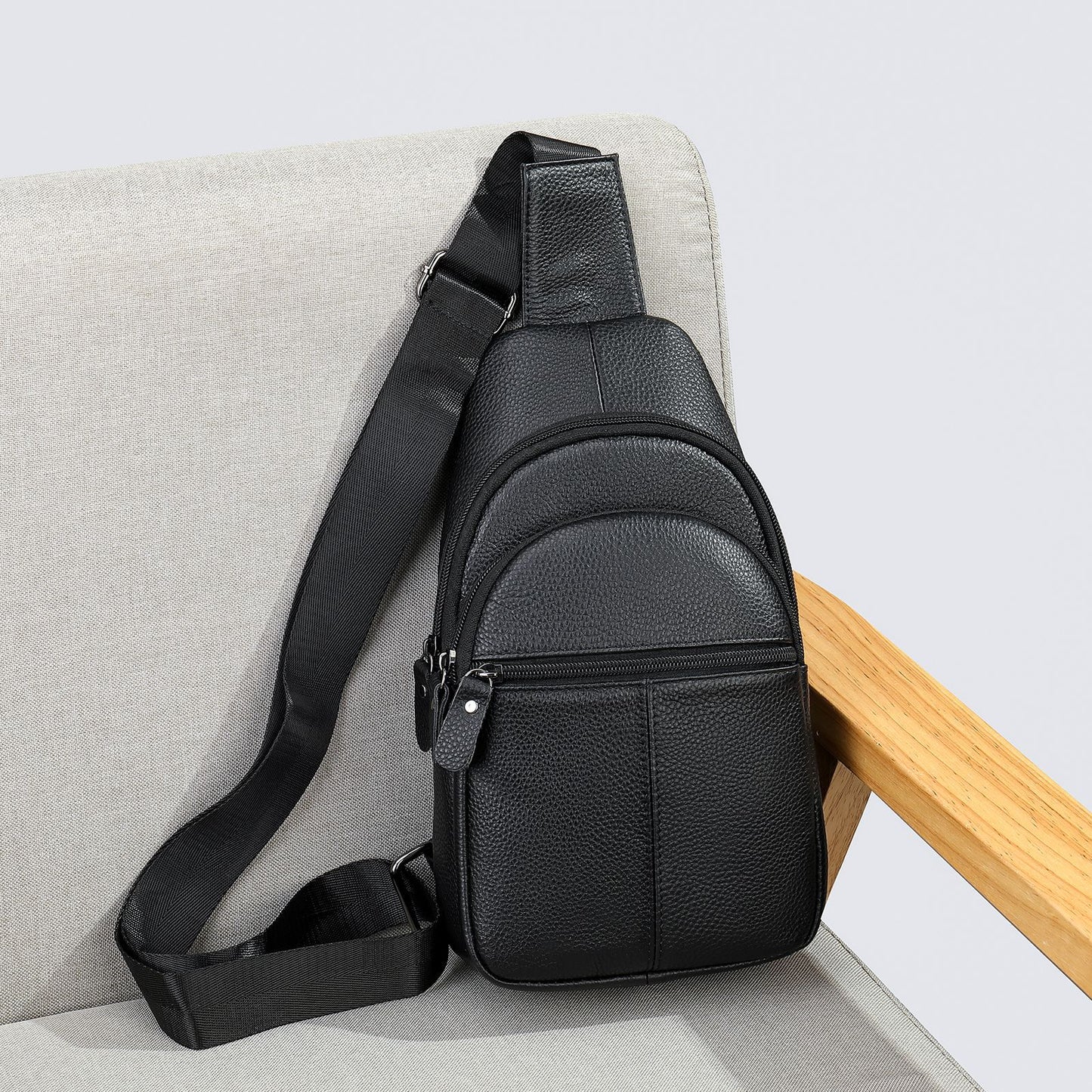 Men's Genuine Leather First Layer Cowhide Simple Bags