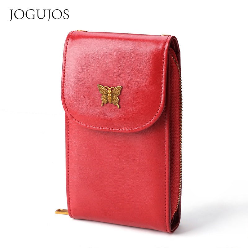 Women's Genuine Leather Machine Trend Chain Simple Fashion Phone Bags