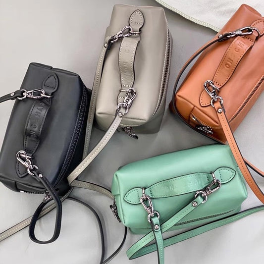 High Quality Cowhide Portable Leather Box Armpit Bags