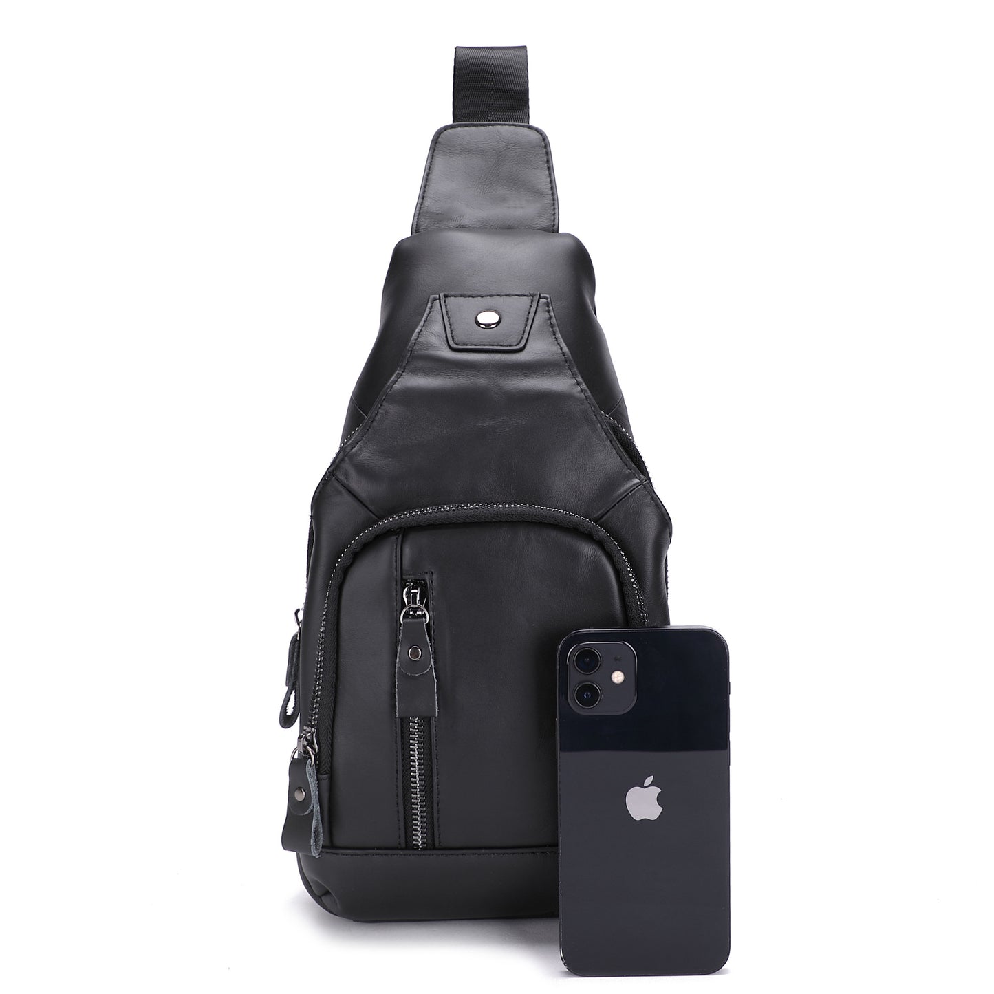Men's Innovative Leather Convenient Charging Slanted Men's Chest Bags