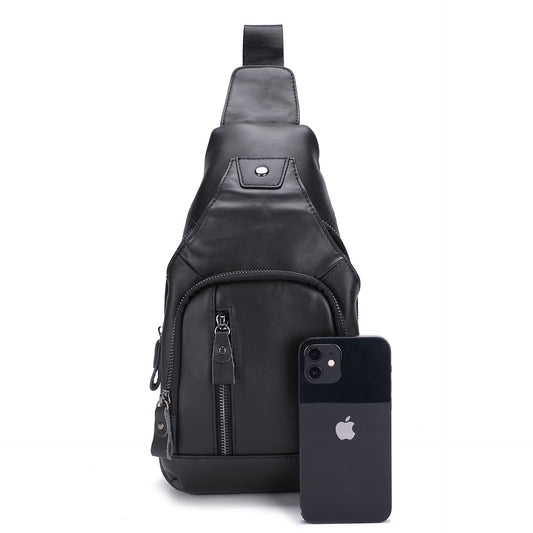 Men's Innovative Leather Convenient Charging Slanted Men's Chest Bags