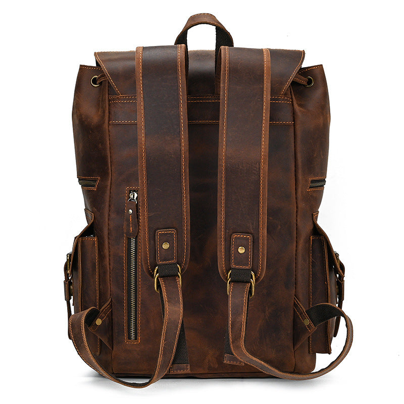 Men's Retro Crazy Horse Leather Business Computer Backpacks