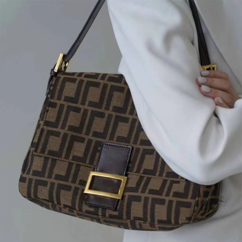 Cream Baguette Vegetable Tanned Leather Retro Bags