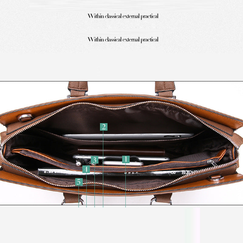 Men's Password Business Computer Soft Leather Lock