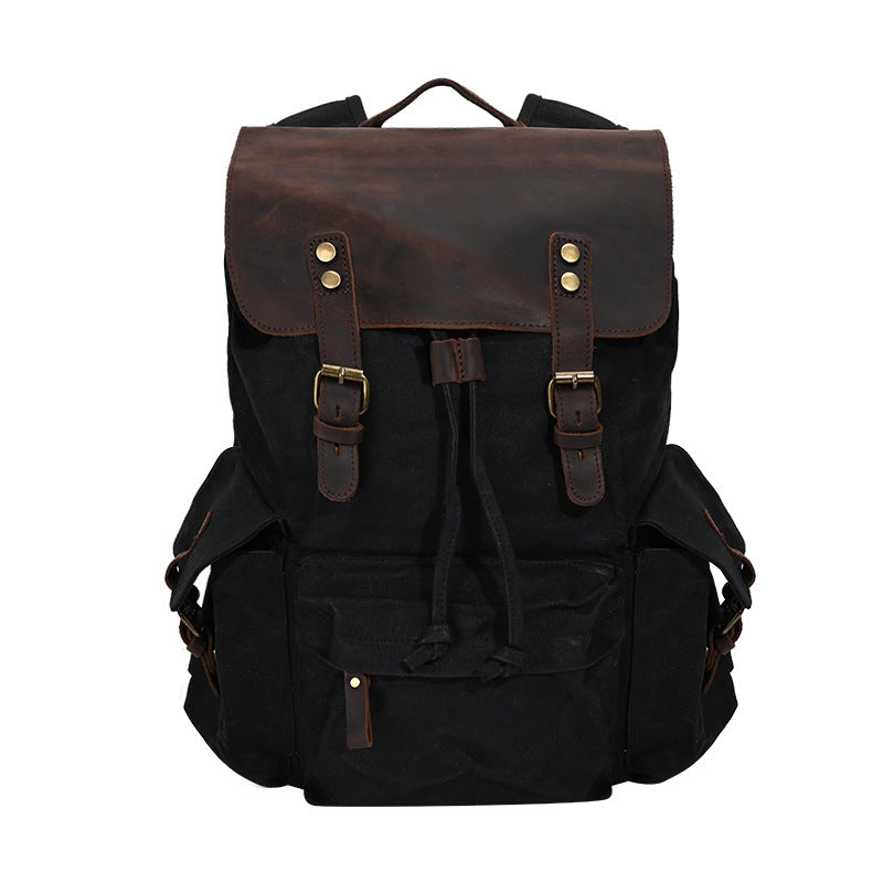 Retro Waxed Canvas Sport Climbing Crazy Backpacks