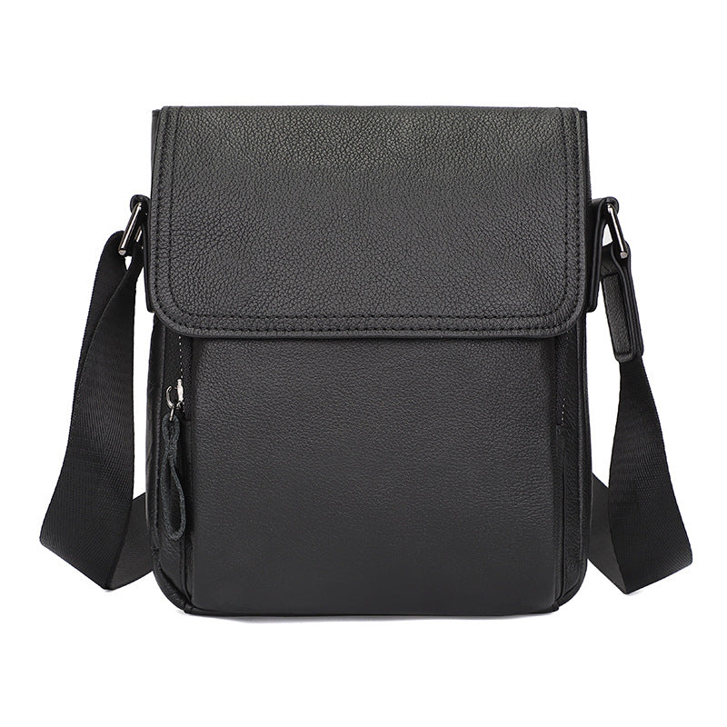 Men's Autumn Korean Black First Layer Cowhide Men's Shoulder Bags