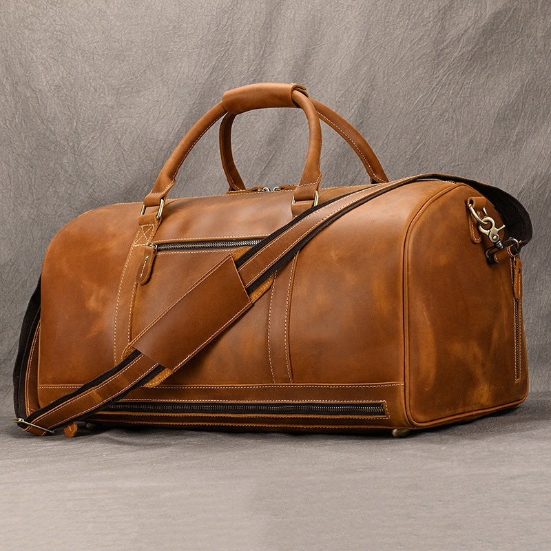 Men's Horse Leather First Layer Cowhide Genuine Travel Bags
