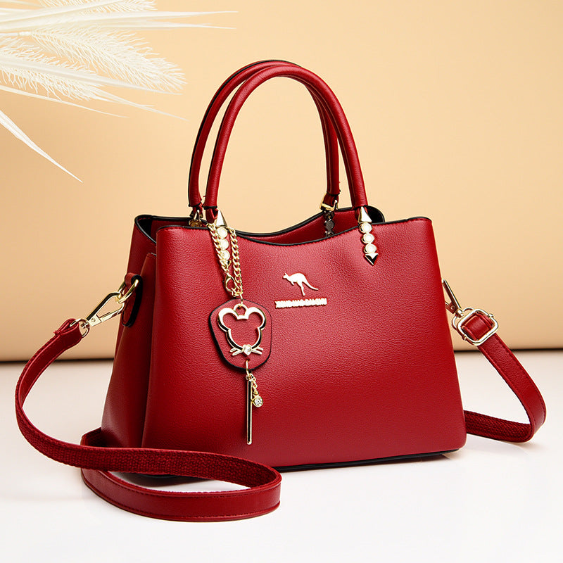 Women's Korean Fashion Soft Leather Large Capacity Handbags