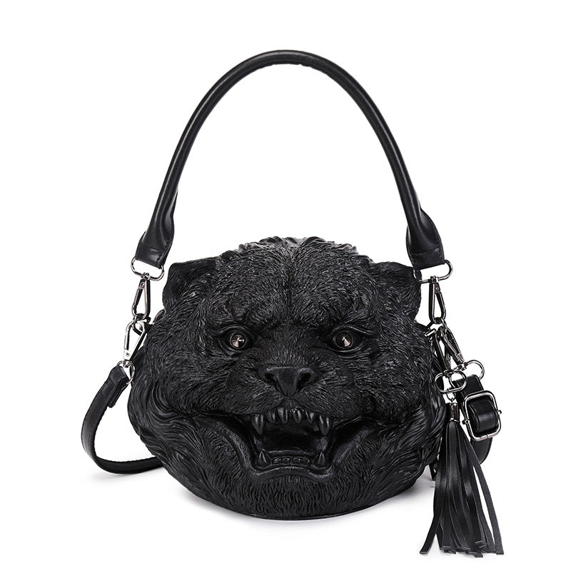 Women's Halloween Personalized Three-dimensional Tiger Head Boys Crossbody Bags