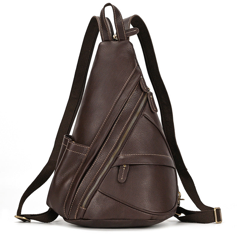 Men's Crazy Horse Leather Retro Top Layer Men's Chest Bags
