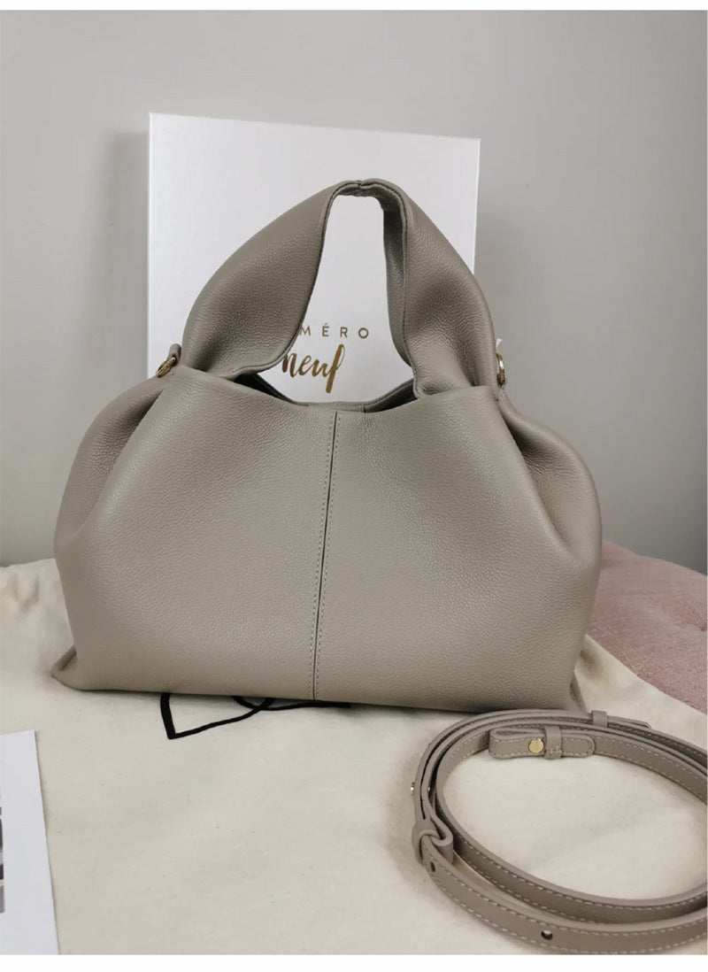 Women's French Minority Solid Color Lunch Box Shoulder Bags