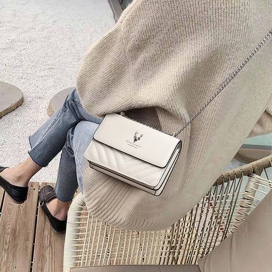 Women's Fashion Trendy Genuine Leather Chain Summer Crossbody Bags