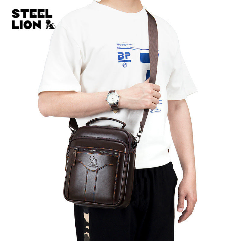 Men's Lion Fashion Pouch Trendy Retro Top Men's Messenger Bags