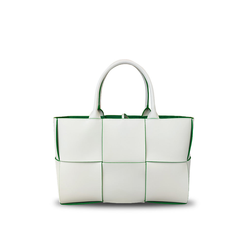 Women's Cowhide Hand-woven Fashion Genuine Leather Portable Tote Bags