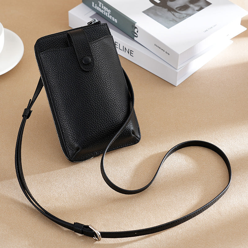 Leather Mobile High-grade First Layer Cowhide Trendy Phone Bags