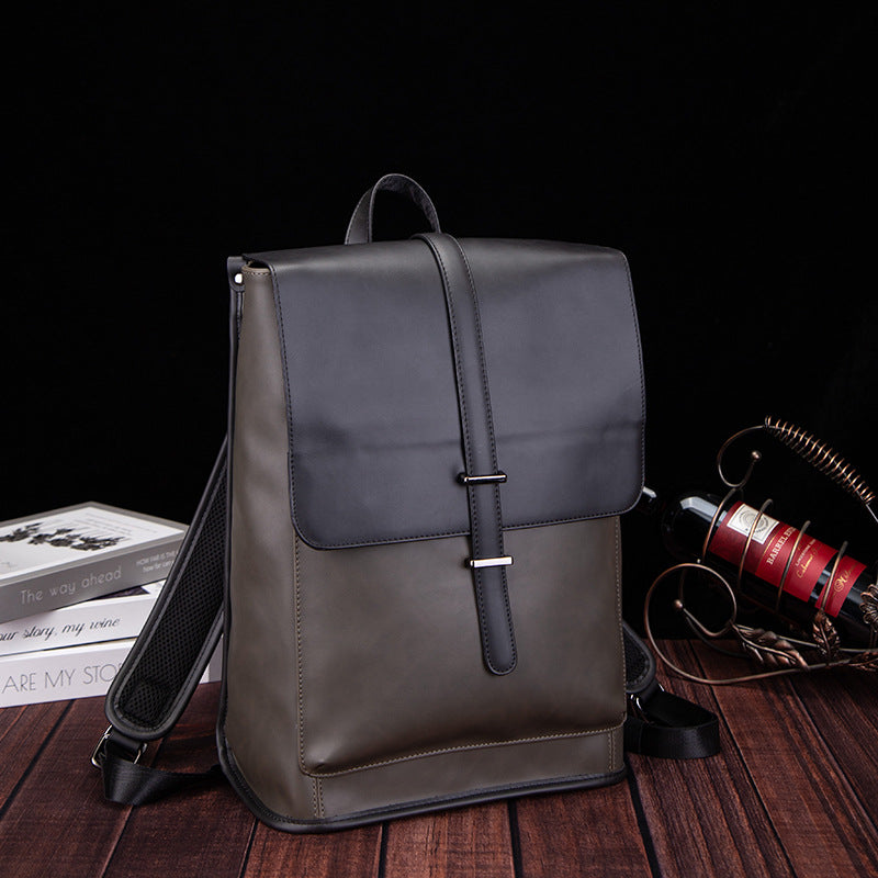 Men's Korean Style Leather Fashion Trendy Retro Backpacks