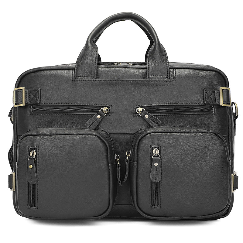 Men's Retro Oil Wax Leather Computer Men's Handbags