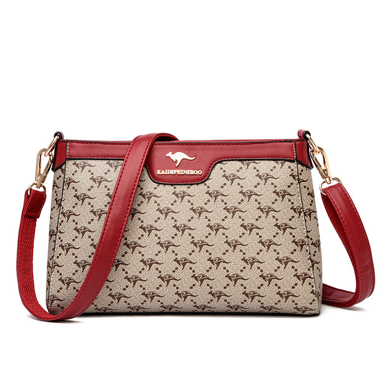Women's Kangaroo Genuine Leather Trendy Niche Four Shoulder Bags