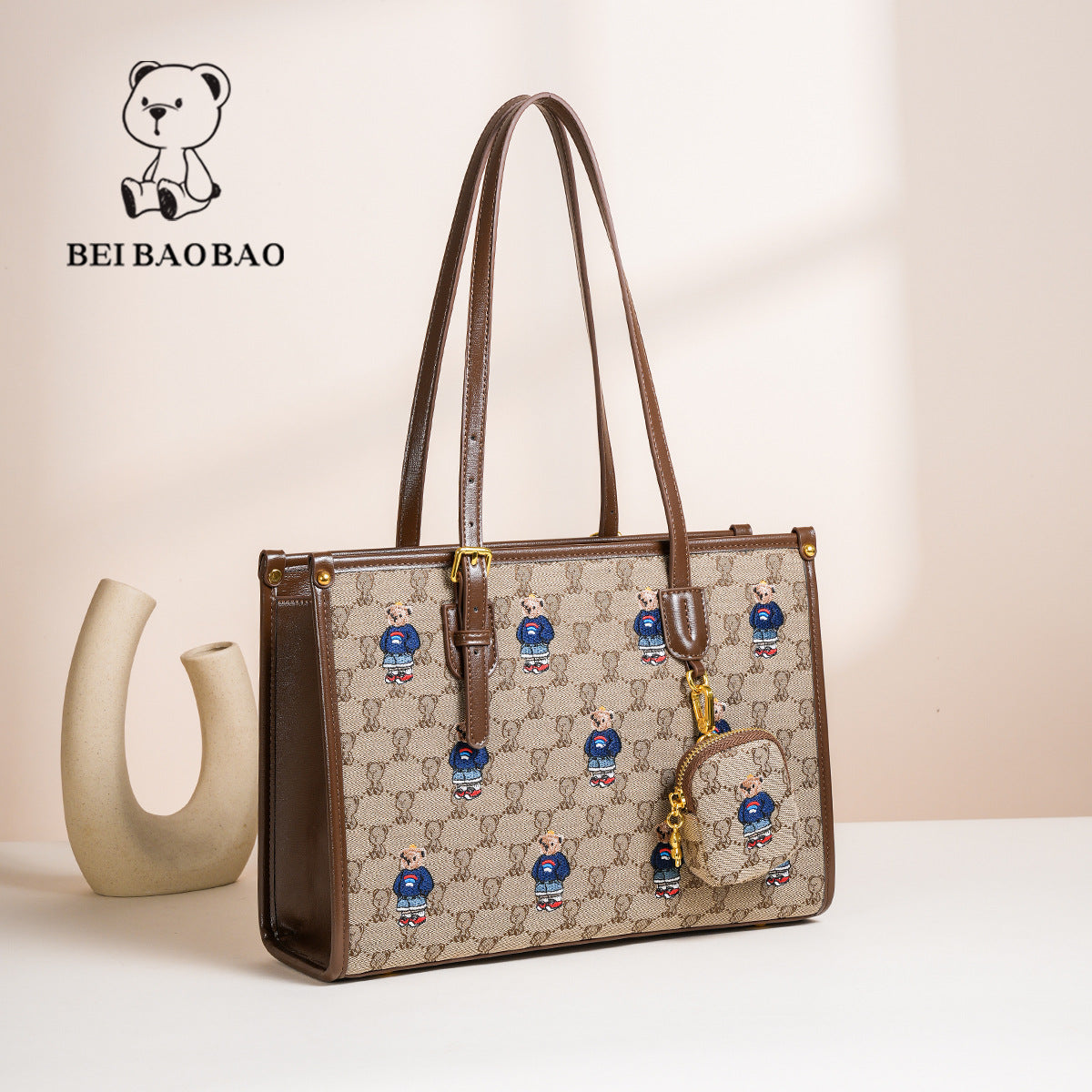 Source Embroidery Bear Female Summer Large Capacity Tote Bags