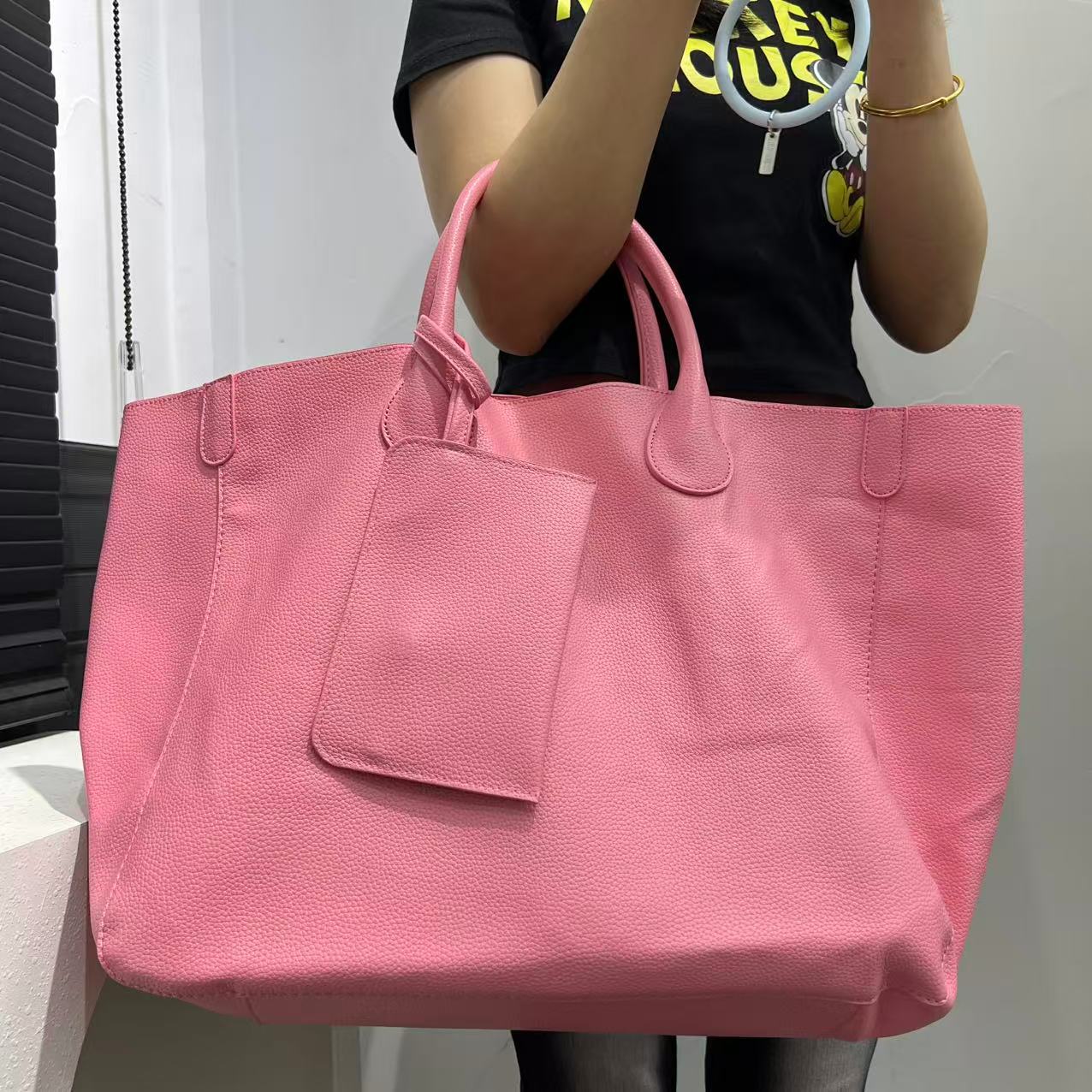 Women's Fashion Soft Leather Large Capacity Simple Tote Bags