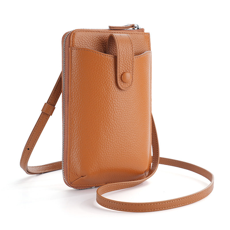 Leather Mobile High-grade First Layer Cowhide Trendy Phone Bags