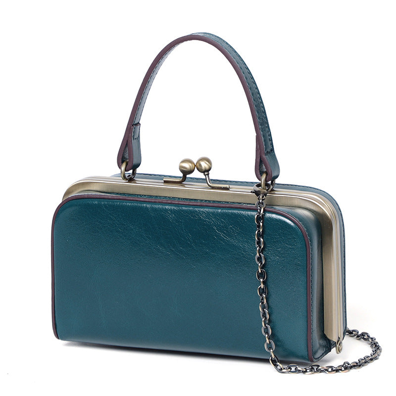 Women's Genuine Leather Arc Box Mini Portable Shoulder Bags