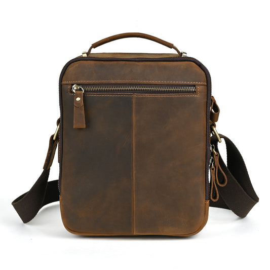 Men's Hipster Leather Retro Crazy Horse Multifunctional First Men's Messenger Bags