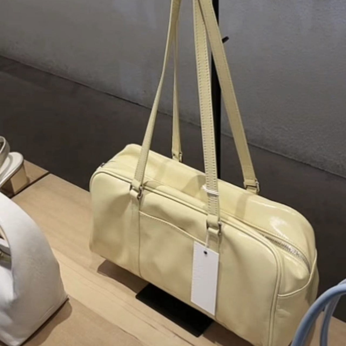 Women's Classy Niche Textured Cowhide Glossy Tote Bags