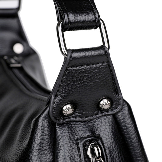 Women's Simple Elegant Mother Large Capacity Soft Leather Crossbody Bags
