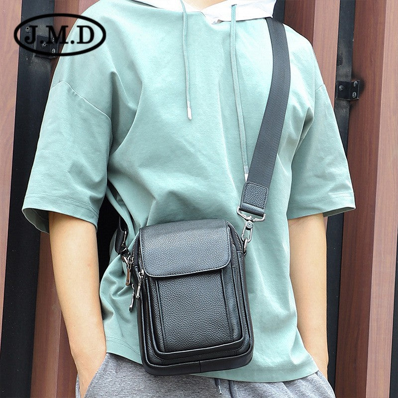 Men's Simple Leather Fashion Napa Waterproof Korean Men's Shoulder Bags
