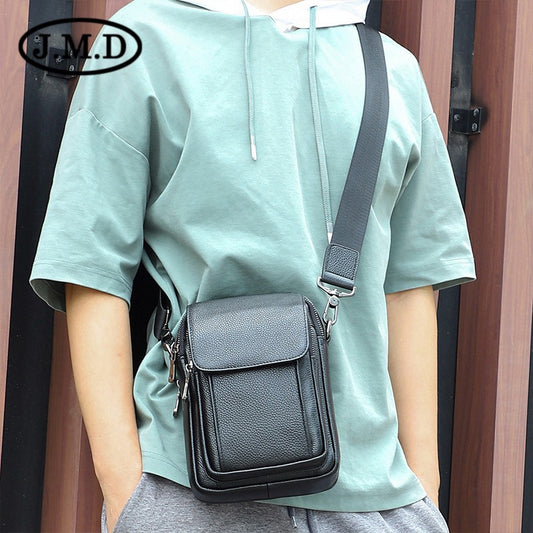 Men's Simple Leather Fashion Napa Waterproof Korean Men's Shoulder Bags