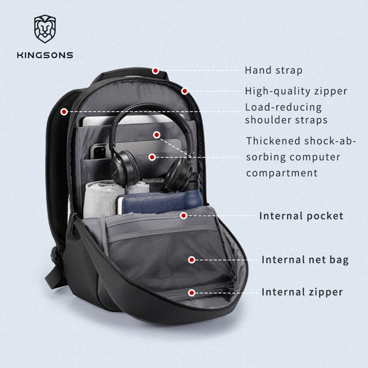 Men's Simple Business Inch Pocket Trip Commuter Backpacks