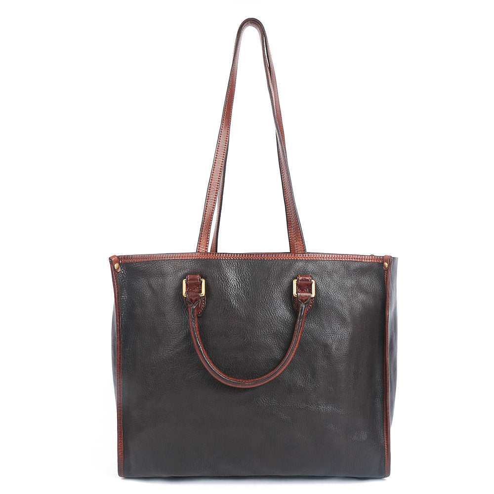 Women's Genuine Leather Large Capacity Retro Underarm Tote Bags