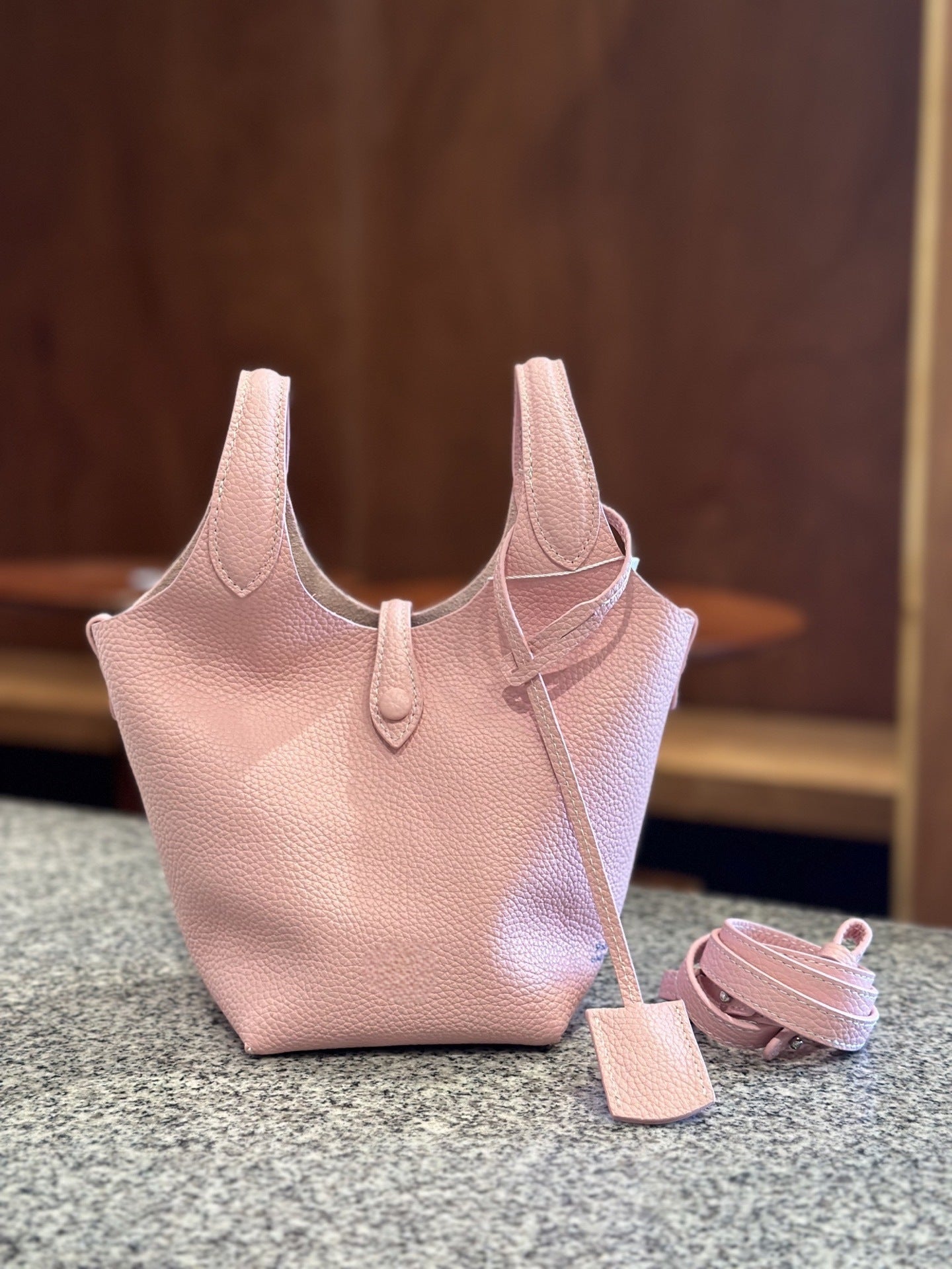 Women's Money Style Large Capacity First Layer Bucket Bags