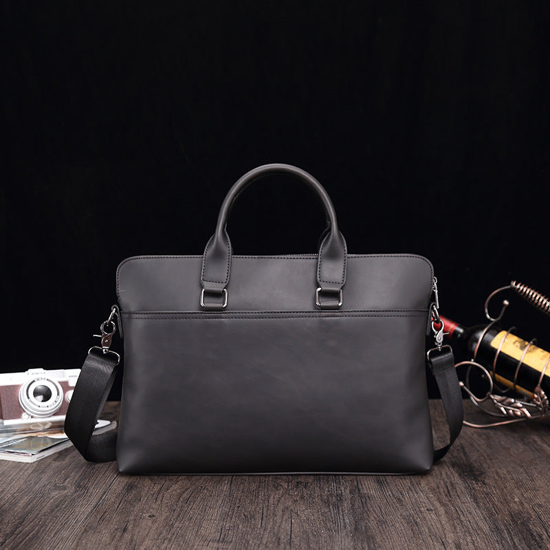 Men's Crazy Horse Leather Vintage Business Commuter Men's Briefcases