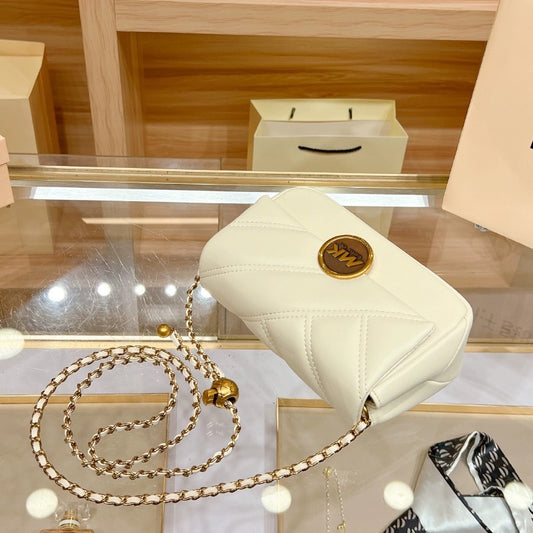 Women's Genuine Leather Rhombus Chain Fashionable Fashion Small Square Bags