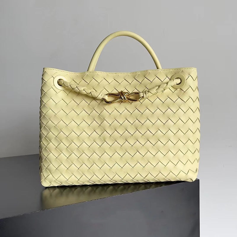 Fashion Woven Large Capacity Versatile Rhombus Tote Bags