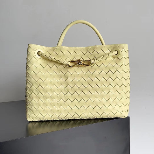 Fashion Woven Large Capacity Versatile Rhombus Tote Bags
