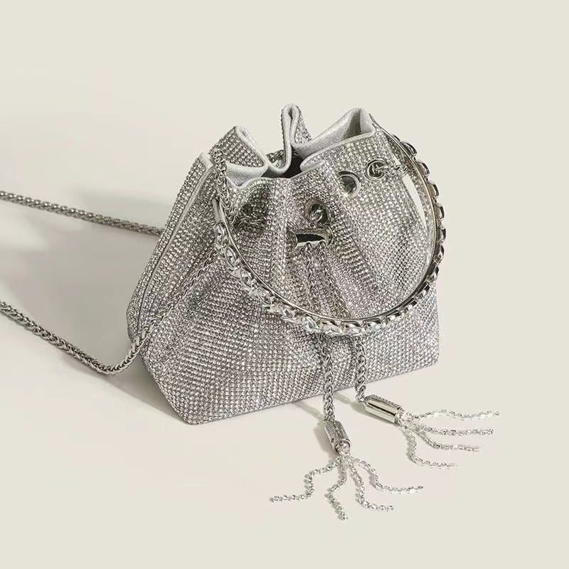 Women's Shiny Light Diamond High-grade Full Hand Bucket Bags