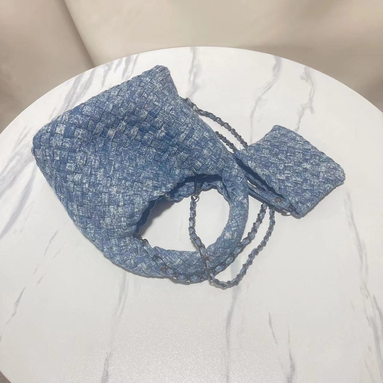 Women's Beautiful Denim Hand-woven Snowflake Vintage Handbags