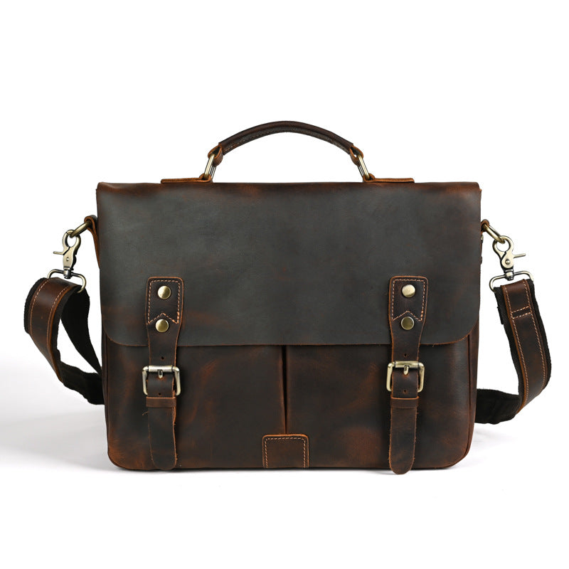 Men's Crazy Horse Leather Portable First Layer Men's Briefcases