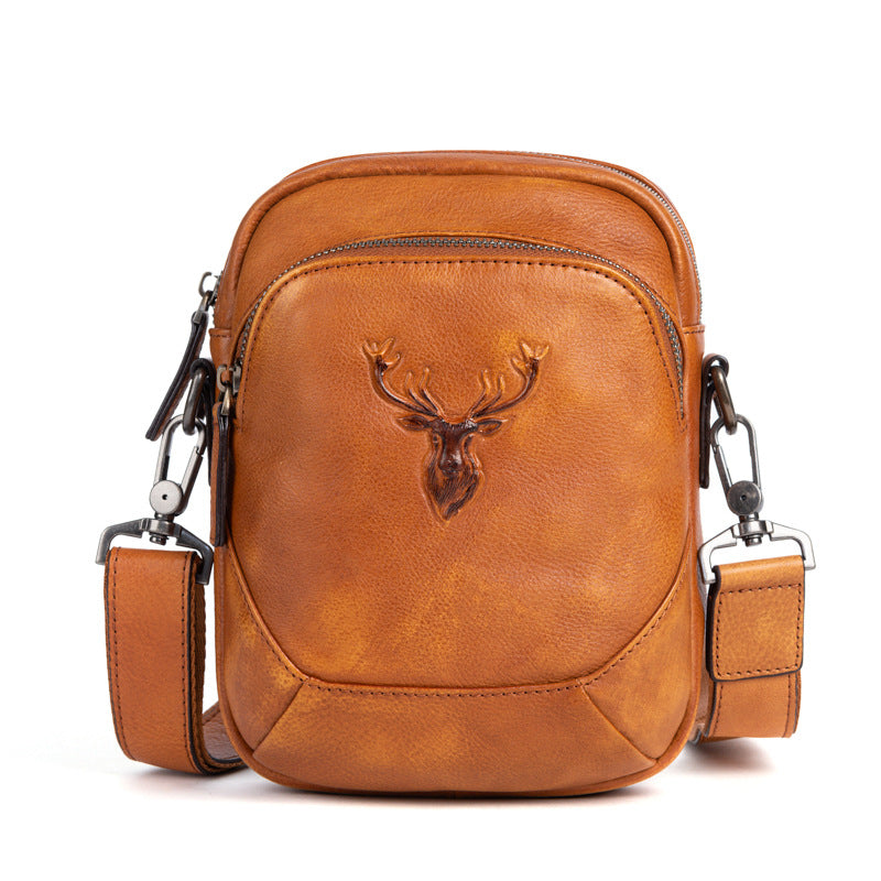 Men's Layer Tree Height Vegetable Tanning Leather Men's Chest Bags