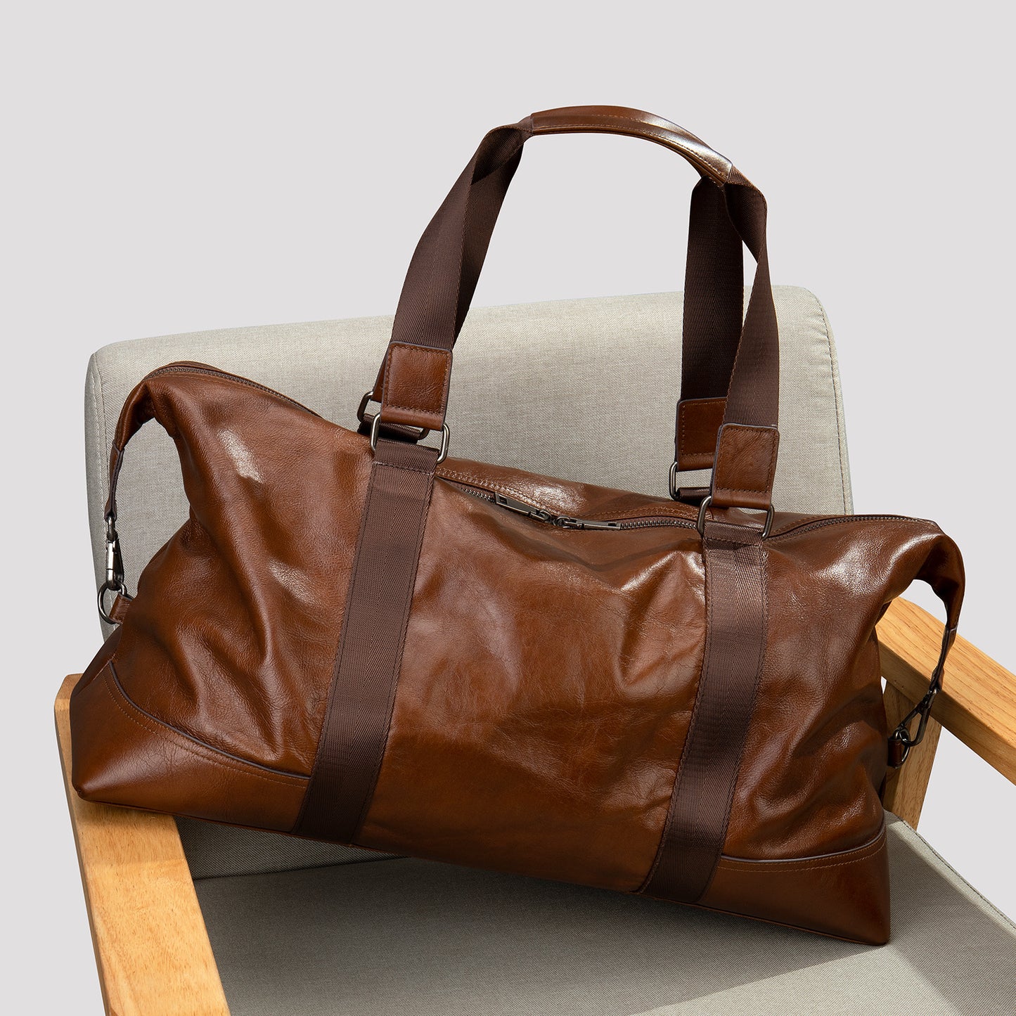 Men's Leather Large Capacity Short-distance Business Trip Travel Bags