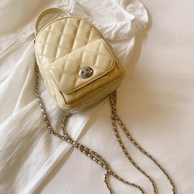 Women's Fashion Spring Oxygen Chain Rhombus Backpacks
