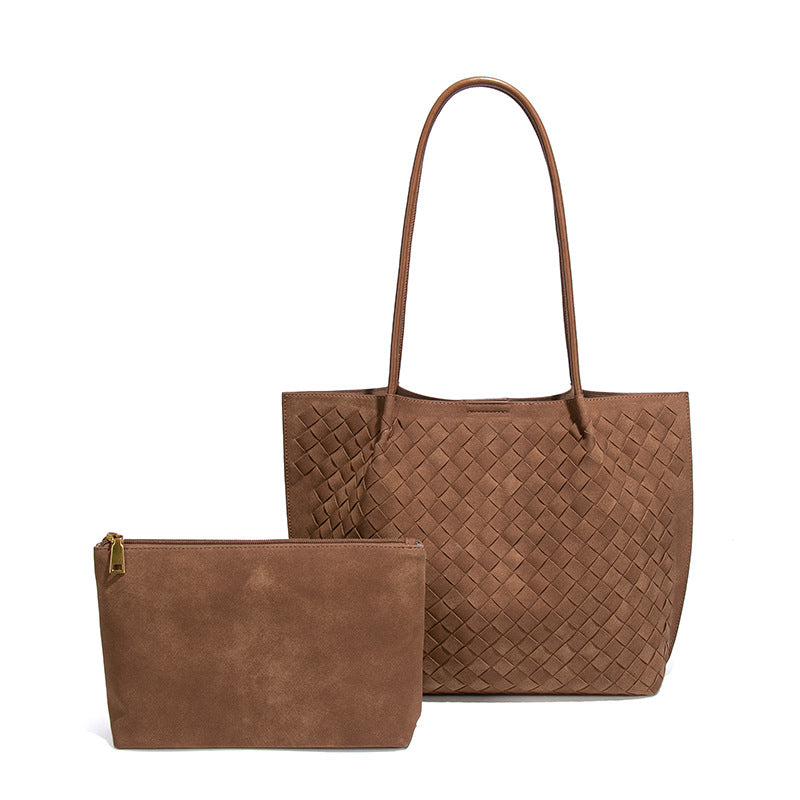 Hand-woven Underarm Large Capacity Frosted Vintage Tote Bags