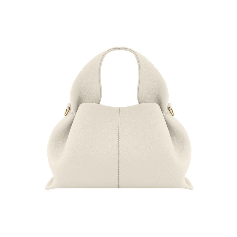 Women's First Layer Cowhide Dumpling French Niche Minority Handbags