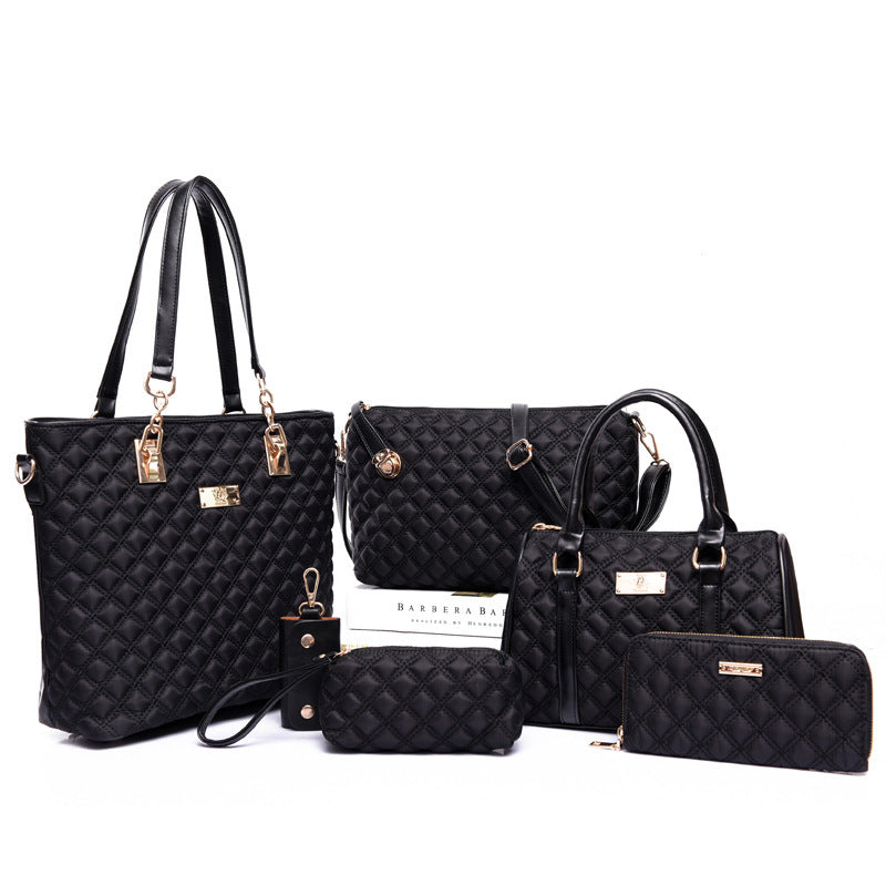 Women's Match Sets Combination Nylon Embroidery Thread Shoulder Bags