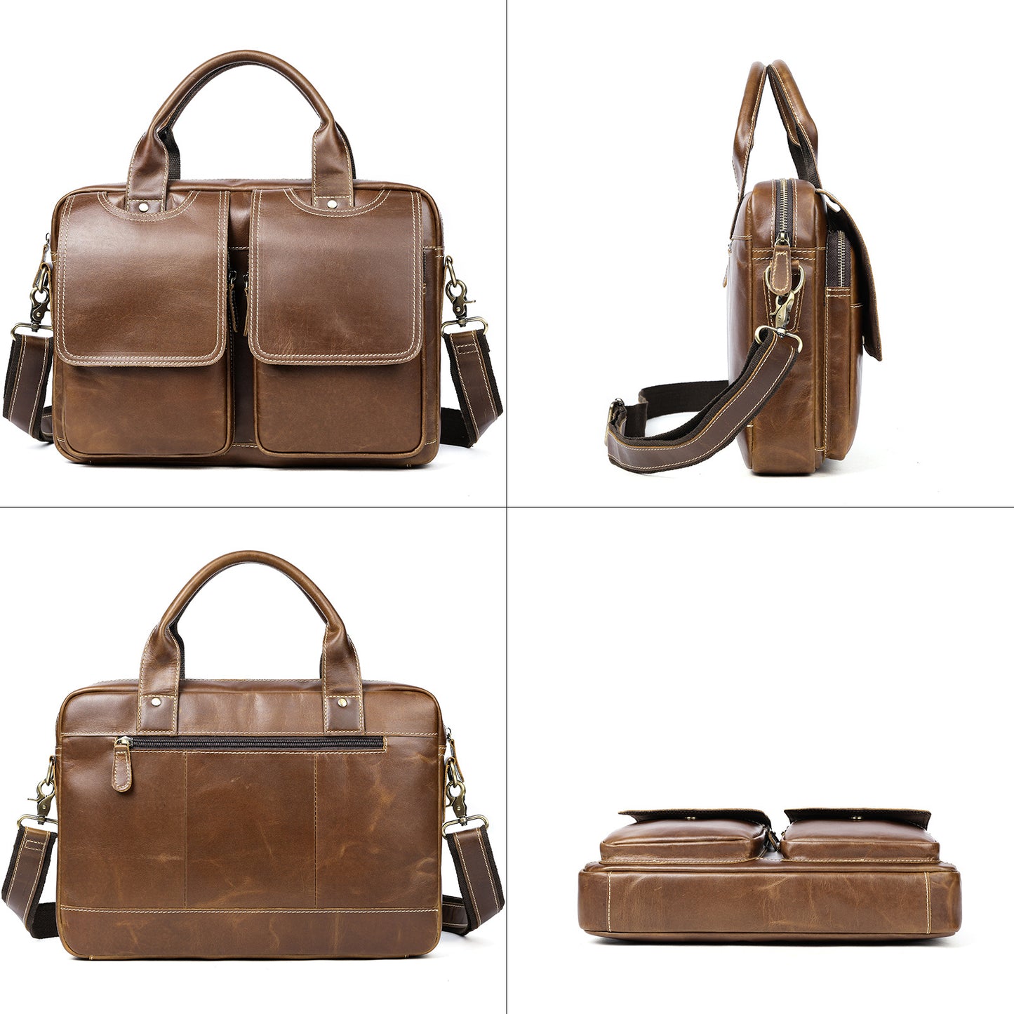 Stylish Men's New Business Retro Leather Men's Messenger Bags