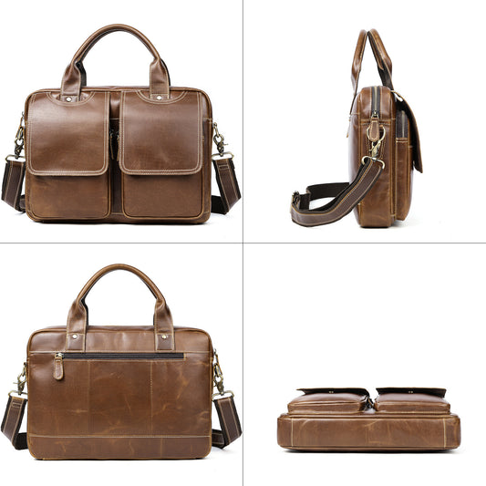 Stylish Men's New Business Retro Leather Men's Messenger Bags